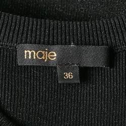 Pre Owned Maje Black Lurex Rib Knit Cut Out Detail Bodycon Dress S