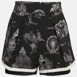 Maje Black Ipom Embroidered Crepe Shorts S