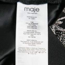 Maje Black Ipom Embroidered Crepe Shorts S