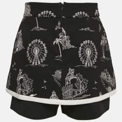 Maje Black Ipom Embroidered Crepe Shorts S