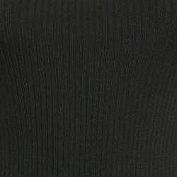 Maje Black Rib Knit Flared Mini Dress XS