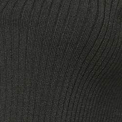 Maje Black Rib Knit Crop Cardigan XS