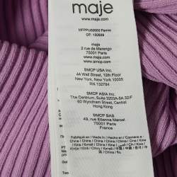 Maje Light Purple Rib Knit Buttoned Mimosalia Top M