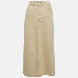 Maje Brown Denim Midi Skirt M