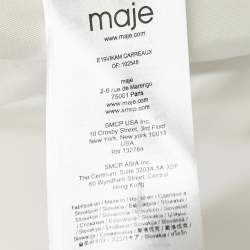 Maje Beige Glen Check Crepe Double Breasted Pants Suit L