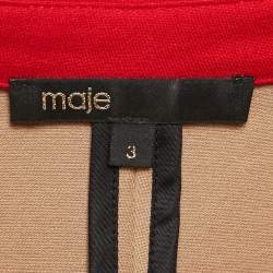 Pre Owned Maje Black/Beige Cotton Blend Mini Dress L