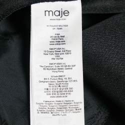 Pre Owned Maje Black/Beige Cotton Blend Mini Dress L