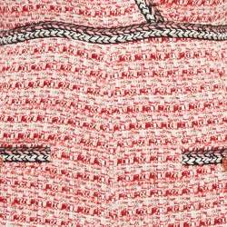 Pre Owned Maje Red Lurex Tweed V-Neck Mini Dress XS