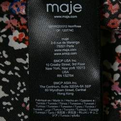 Pre Owned Maje Multicolor Floral Print Crepe and Cotton Knit Midi Dress S