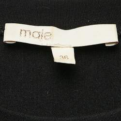 Pre Owned Maje Multicolor Floral Print Crepe and Cotton Knit Midi Dress S