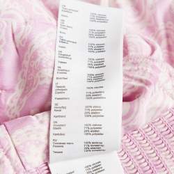 Pre Owned Maje Pink Paisley Print Satin Ruffled Crop Top S