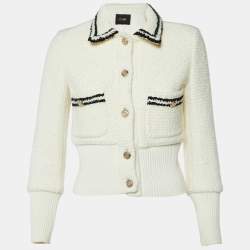 Maje Off White Tweed Contrasting Jacket S
