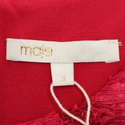 Pre Owned Maje Red Mesh Embroidered Mini Dress L