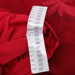 Pre Owned Maje Red Mesh Embroidered Mini Dress L
