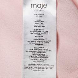 Pre Owned Maje Pink Crepe Tie-Up Neck Top L
