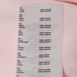 Pre Owned Maje Pink Crepe Tie-Up Neck Top L