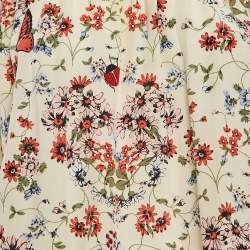 Maje Cream Printed Silk Top M
