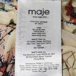 Maje Cream Printed Silk Top M