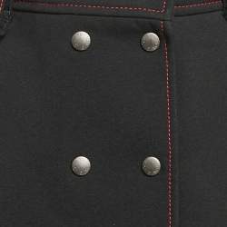 Louis Vuitton Black Crepe Buttoned Mini Skirt M 