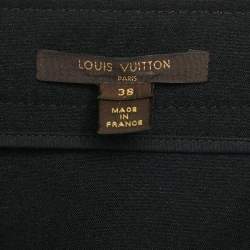Louis Vuitton Black Crepe Buttoned Mini Skirt M 
