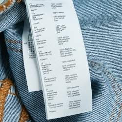 Pre Owned Maje Blue Denim Flared Asymmetric Midi Skirt XL