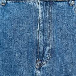 Pre Owned Maje Blue Denim Flared Asymmetric Midi Skirt XL