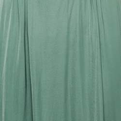 Pre Owned Maje Green Crepe Cut-Out V-Neck Midi Dress XS