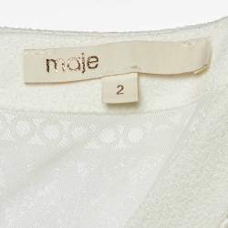 Maje White Patterned Mesh Fit and Flare Rossignol Mini Dress M