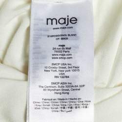 Maje White Patterned Mesh Fit and Flare Rossignol Mini Dress M
