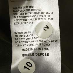 Pre Owned Maje Grey Wool Buckle Detail Fur Hooded Coat M