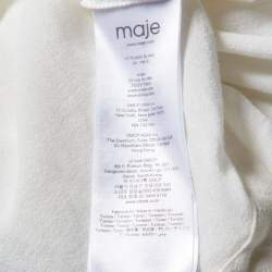 Pre Owned Maje White Crepe Floral Lace Trim Cassi Blouse S