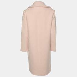 Maje Pink Wool Button Front Coat M