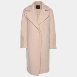 Maje Pink Wool Button Front Coat M
