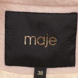 Maje Pink Wool Button Front Coat M