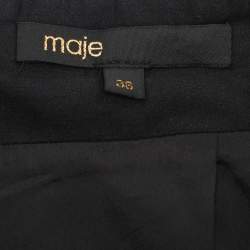 Maje White/Black Wool Blend Button Detail Mini Skirt M