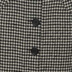 Maje White/Black Wool Blend Button Detail Mini Skirt M