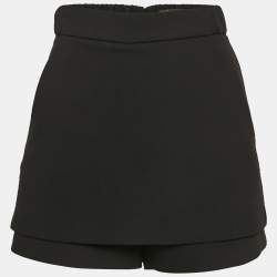 Maje Black Stretch Crepe Shorts XS