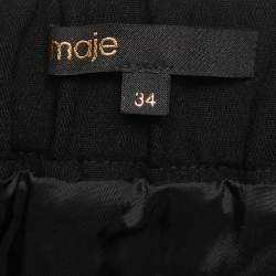 Maje Black Stretch Crepe Shorts XS