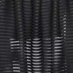 Maje Black Striped Mesh Jongle Maxi Skirt M/Waist 29"