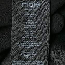 Maje Black Studded Linen Cut-Out Detail Mini Riclint Dress M