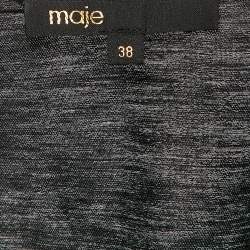 Maje Black Studded Linen Cut-Out Detail Mini Riclint Dress M