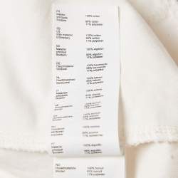 Pre Owned Maje White Embroidered Gabardine Cotton Cut-Out Detail Mini Dress XL