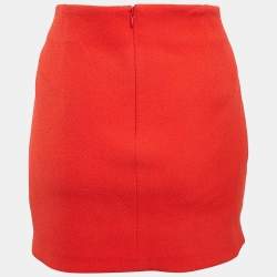 Maje Red Crepe Pleated Mini Skirt S