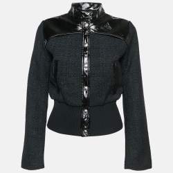 Maje Black Tweed Button Front Contrast Trimmed  Jacket XS