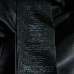 Maje Black Tweed Button Front Contrast Trimmed  Jacket XS