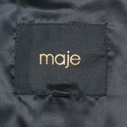 Maje Black Tweed Button Front Contrast Trimmed  Jacket XS