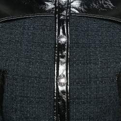 Maje Black Tweed Button Front Contrast Trimmed  Jacket XS