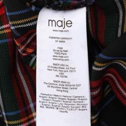 Maje Multicolor Check Fabric Draped Plaid Dress M