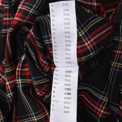 Maje Multicolor Check Fabric Draped Plaid Dress M