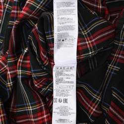 Maje Multicolor Check Fabric Draped Plaid Dress M